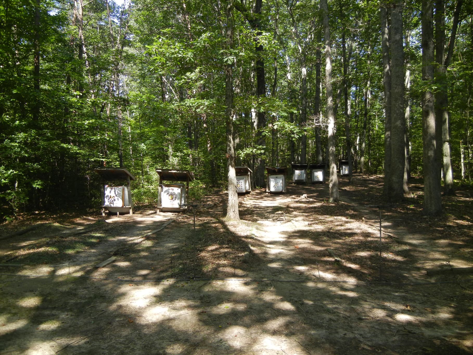 Archers shooting at the covered archery range