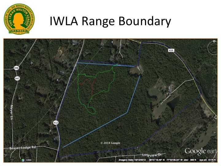No-hunting zone map showing range boundaries and safety areas