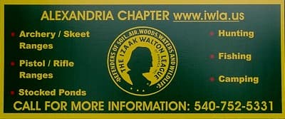 The Alexandria Chapter IWLA entrance sign